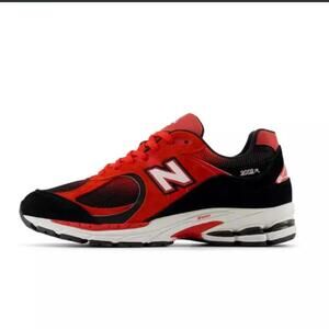 New Balance 2002r black and red trainers